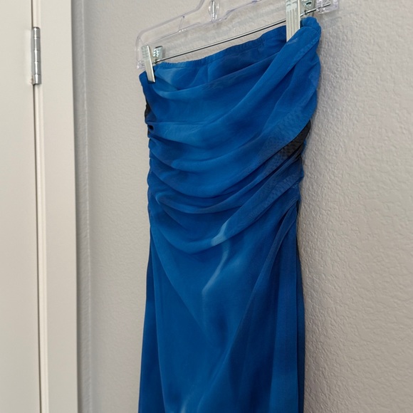 Shein Blue Strapless Tie Dye Tube Dress - Picture 8 of 9